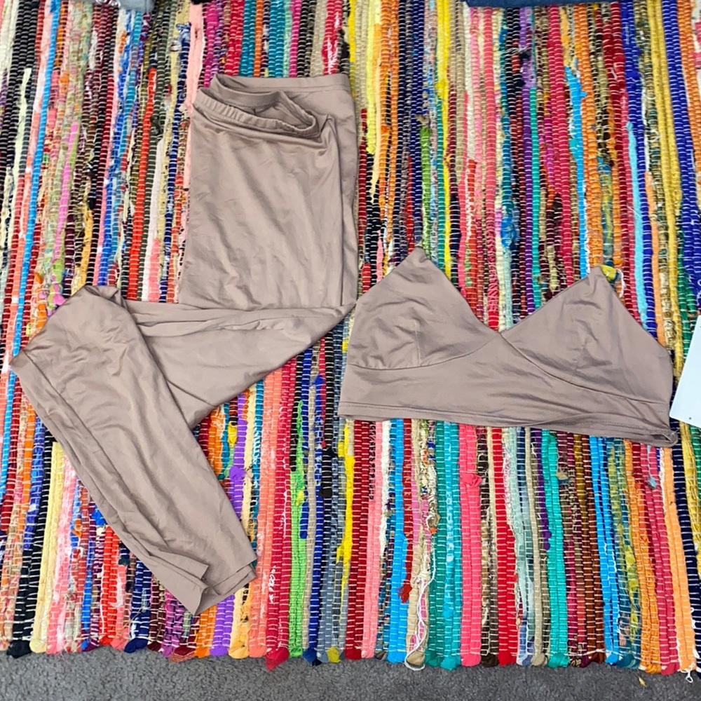 Beige 2 Piece pants set